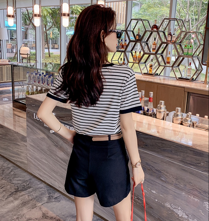 Fashion all-match tops summer slim bottoming shirt for women