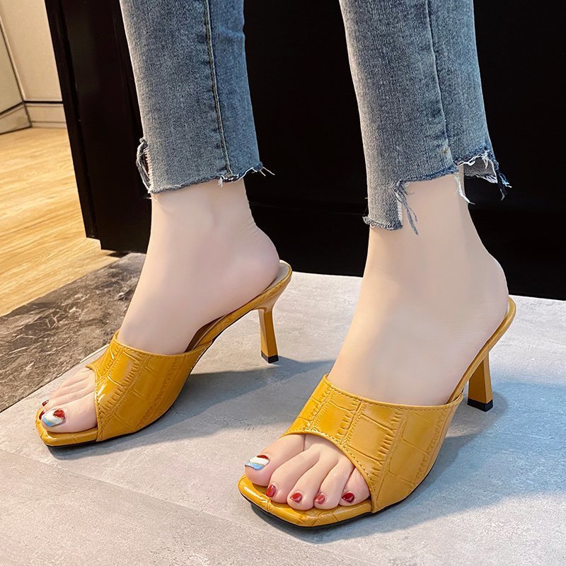 Summer slippers fine-root high-heeled shoes for women