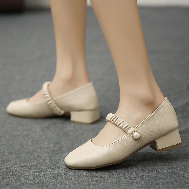 Fashion summer thick middle-heel retro shoes for women