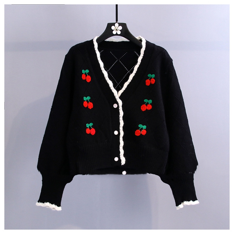 Spring and autumn knitted tops lovely coat for women