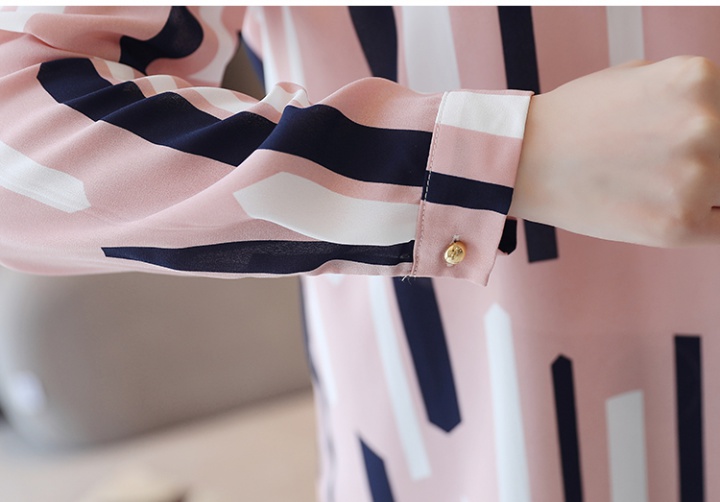 Autumn profession chiffon shirt pullover stripe tops for women