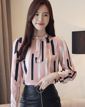 Autumn profession chiffon shirt pullover stripe tops for women