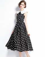 Slim summer retro long polka dot high waist printing dress