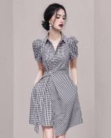 Korean style retro shirt summer plaid dress