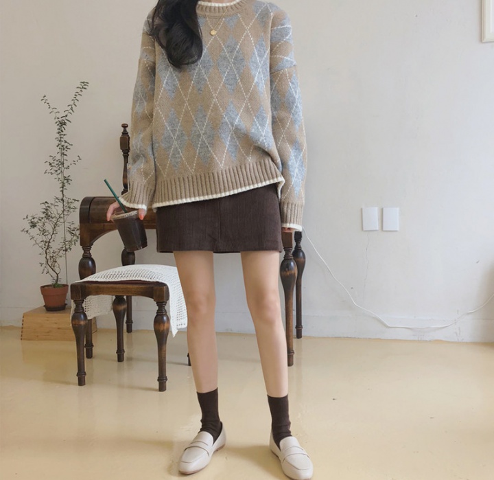 Quilted Korean style autumn and winter thick sweater