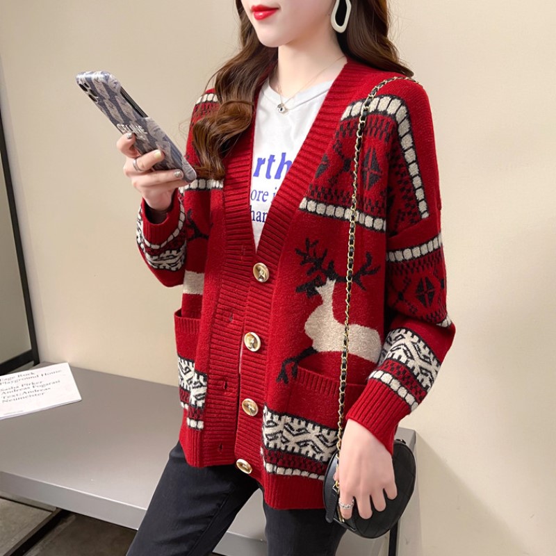 Lazy knitted coat spring and autumn cardigan for women