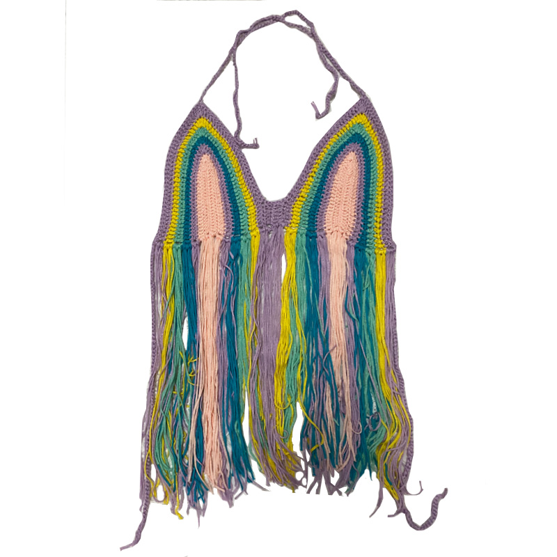 Sandy beach national style sling vest colors Bohemian style tops