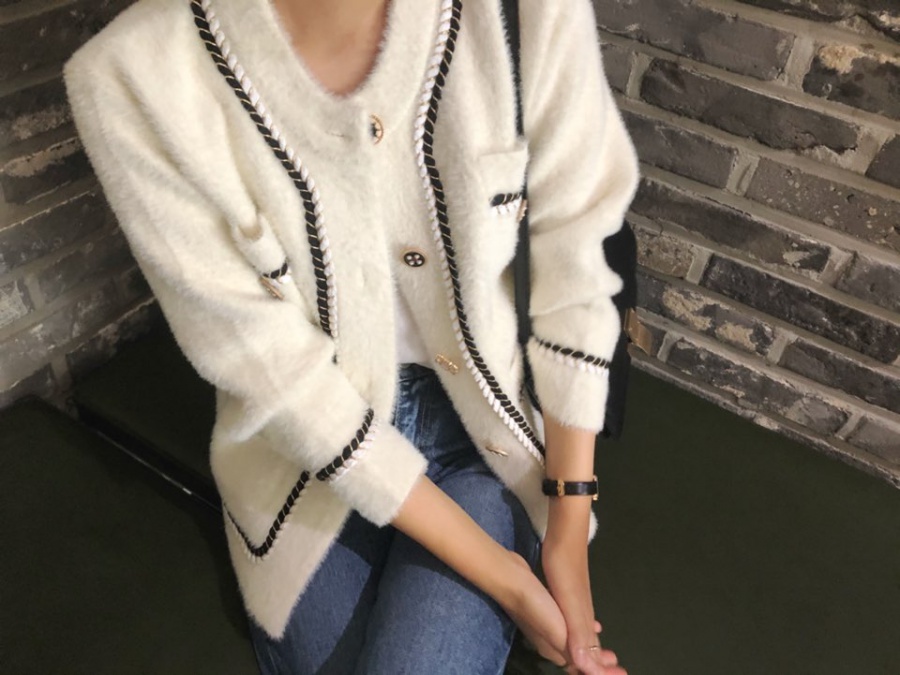 Imitation of mink velvet cardigan loose coat for women