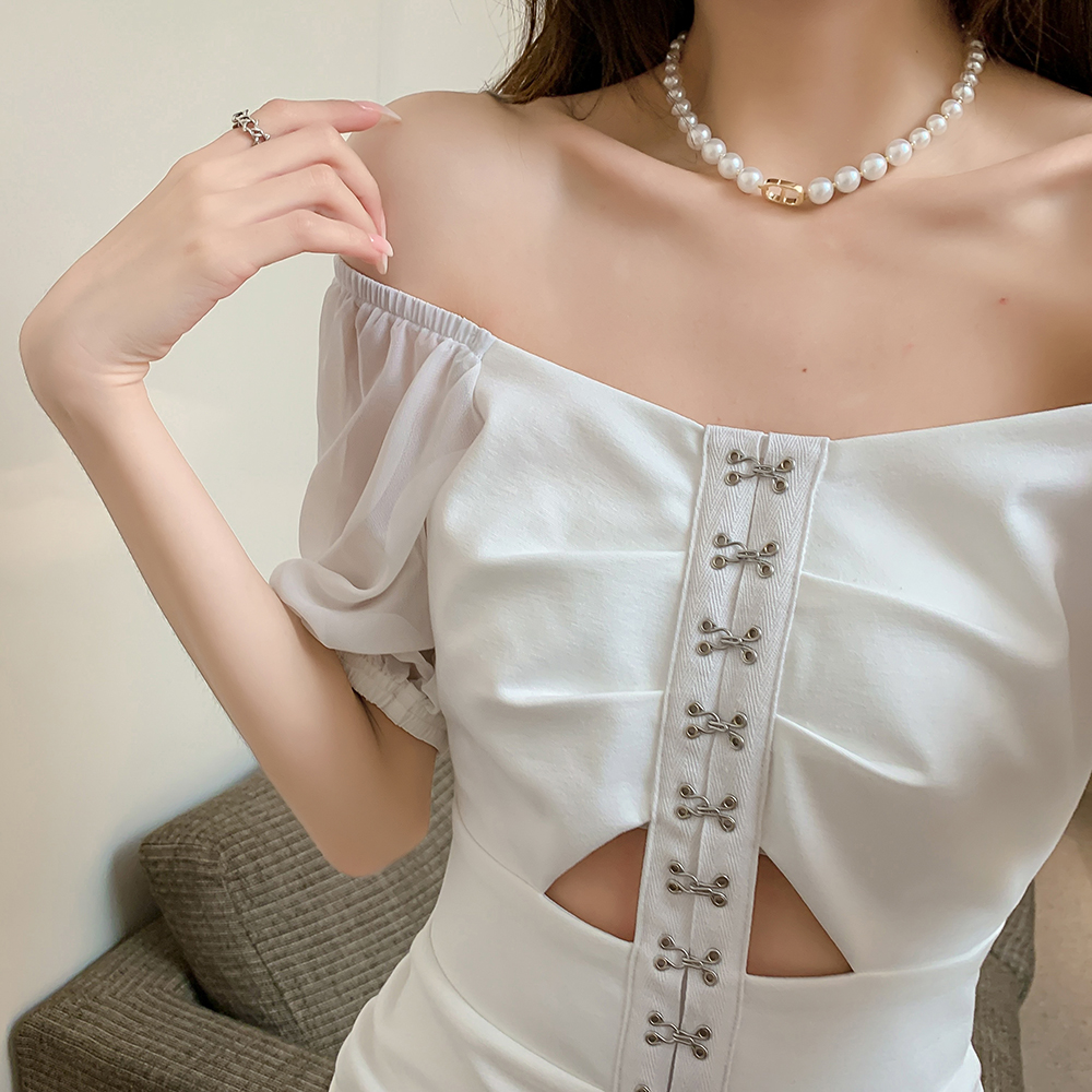Waist chouzhe formal dress strapless hollow dress for women
