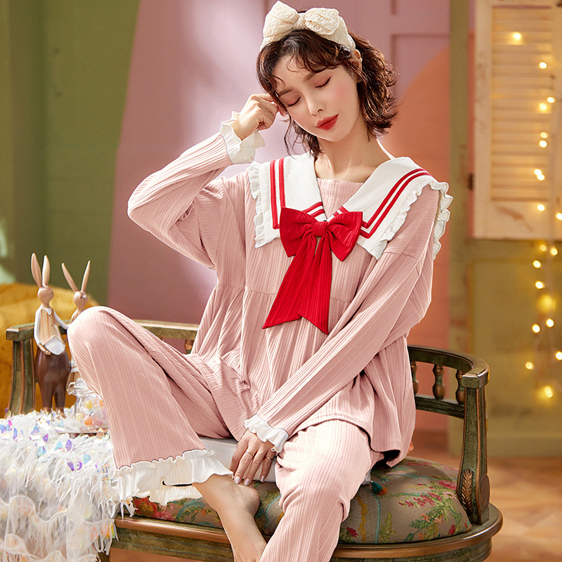 Lovely homewear spring and autumn pajamas 2pcs set for women