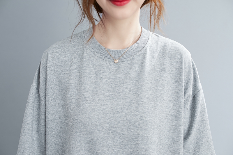 Loose autumn pullover shirt white round neck tops