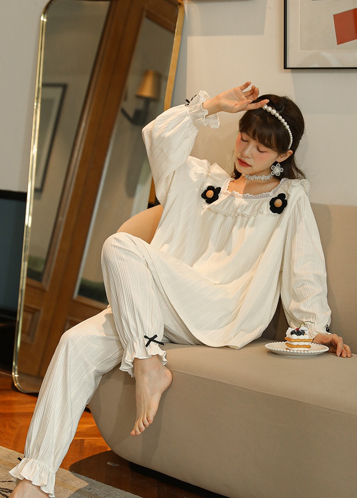 White long sleeve Casual pajamas for women