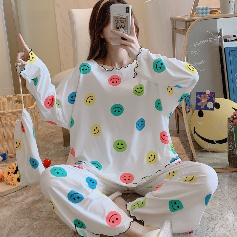 Long sleeve pajamas 3pcs set for women