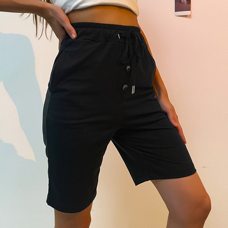 Summer fashion pocket pure European style shorts for women