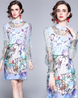 Floral court style Western style dress for women