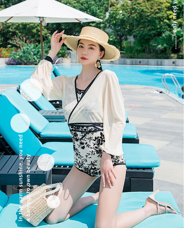 Slim conservatism shirts fashion Cover belly swimwear