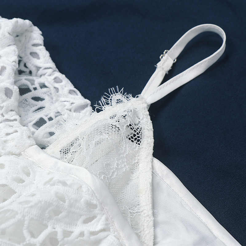 Splice lace dress fashion hollow strap dress for women