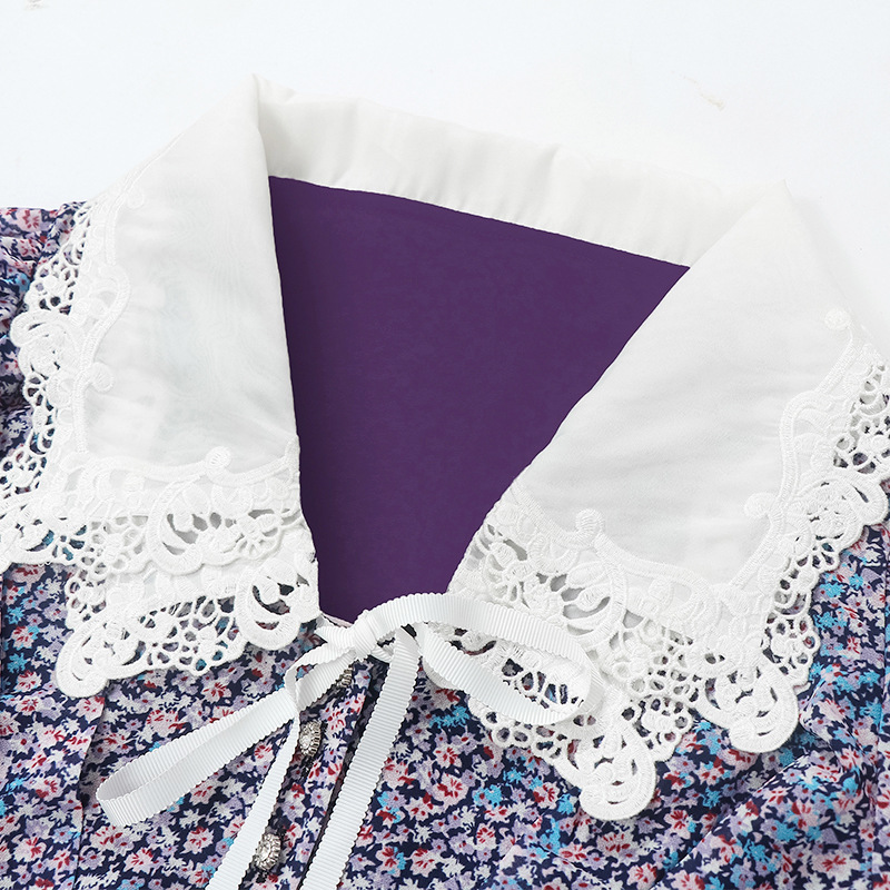 Slim chiffon purple dress floral summer T-back for women