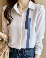 Temperament mixed colors business suit minority long sleeve tops