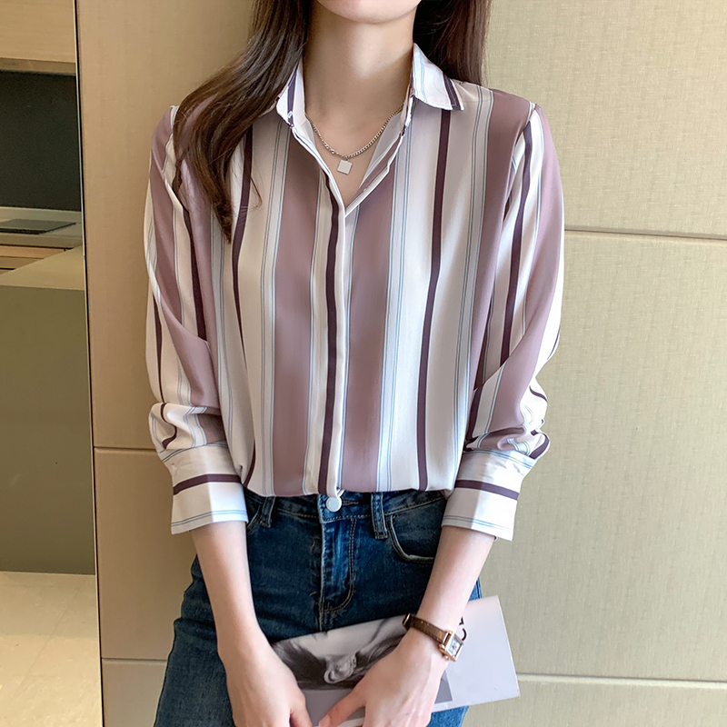 Retro long sleeve tops Korean style shirt for women