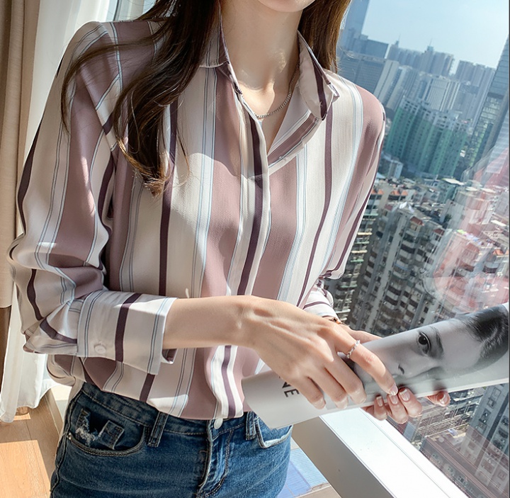 Retro long sleeve tops Korean style shirt for women
