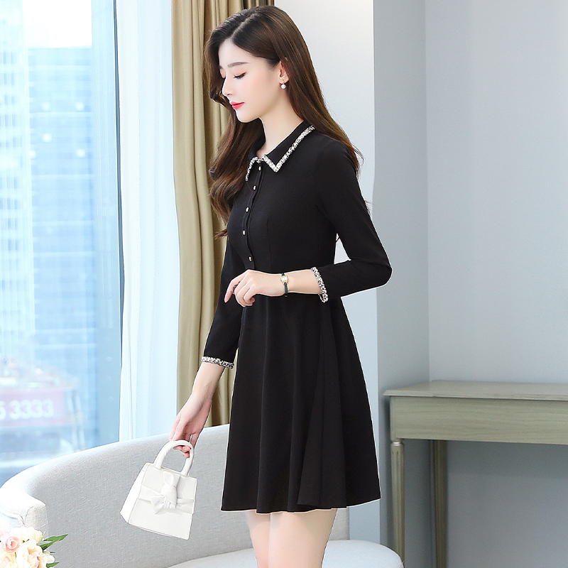 Light doll collar ladies long sleeve autumn spring dress for women