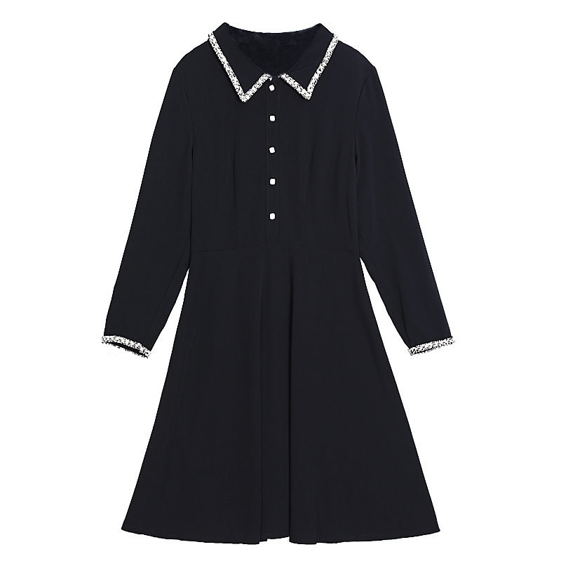 Light doll collar ladies long sleeve autumn spring dress for women