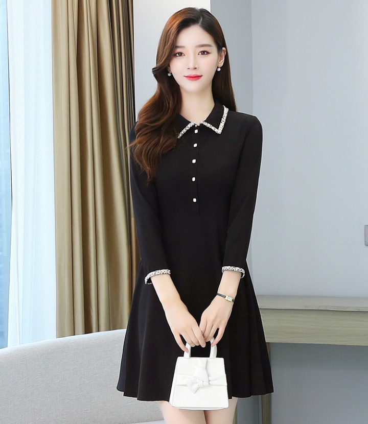 Light doll collar ladies long sleeve autumn spring dress for women