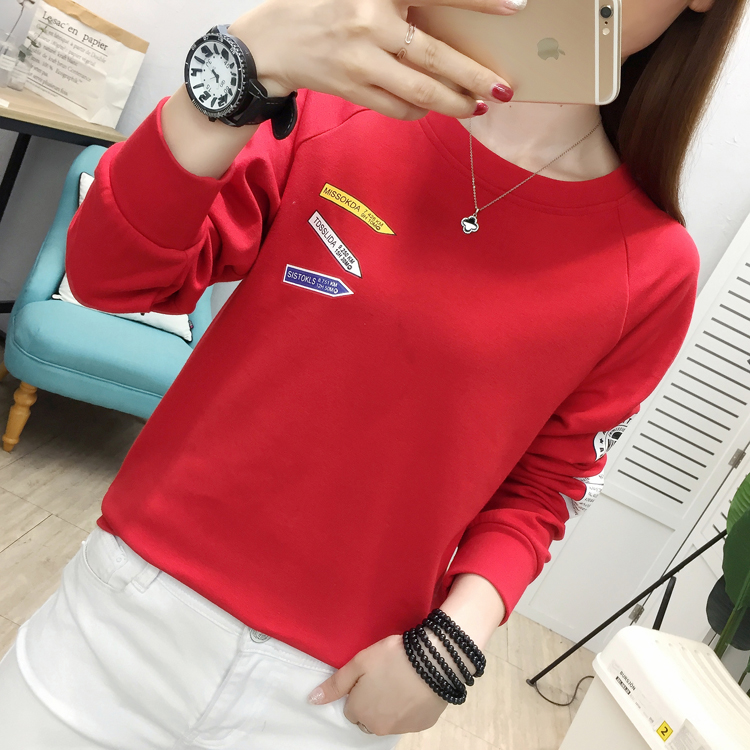 All-match large yard tops autumn Korean style T-shirt for women