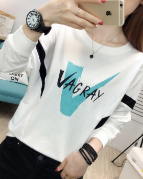 Loose Korean style T-shirt long sleeve hoodie for women