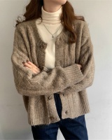 Colors knitted cardigan retro single-breasted coat