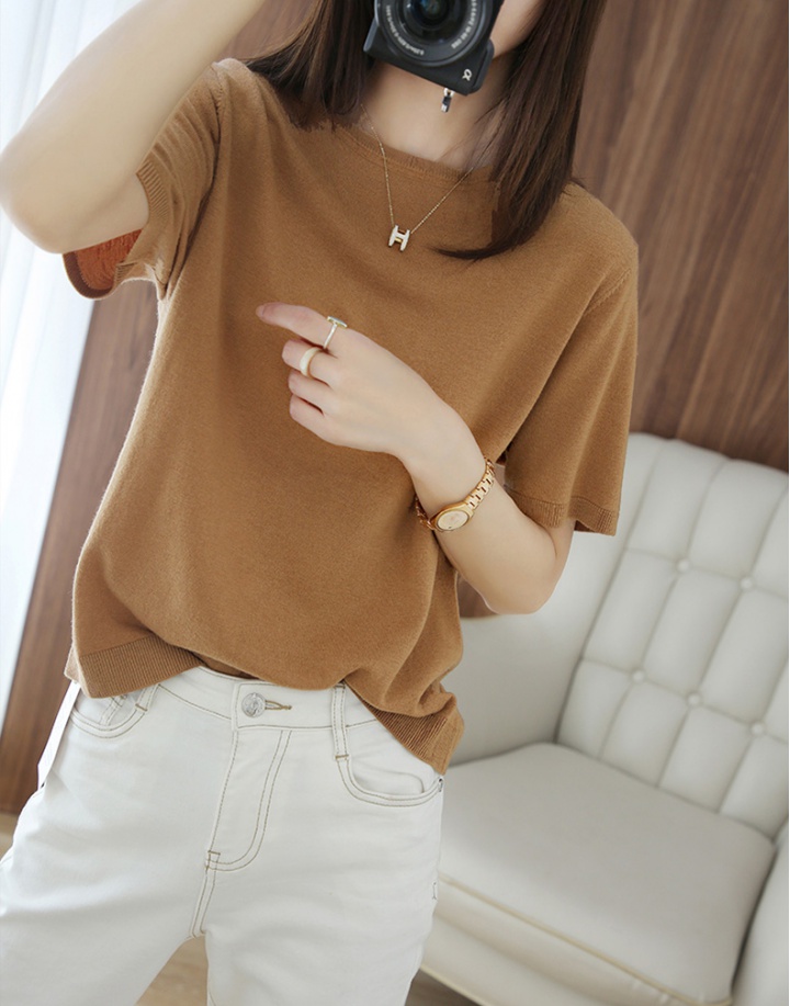 Short sleeve loose short coat autumn and winter knitted skirt