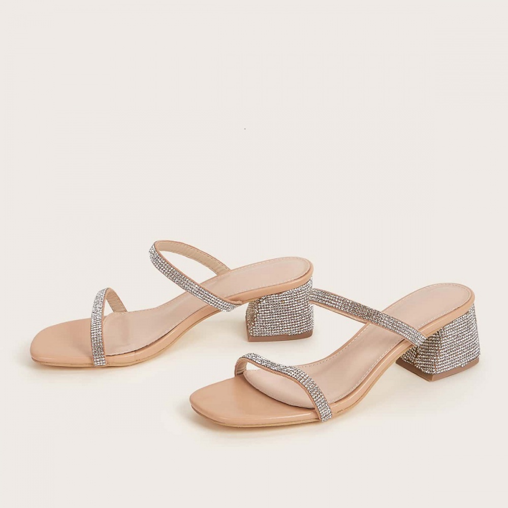 Rhinestone fashion slippers transparent sandals for women