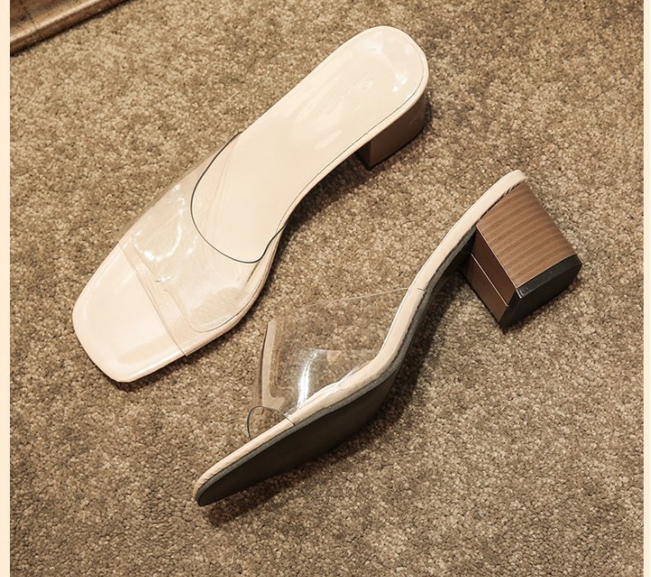 Transparent seaside shoes Korean style slippers for women