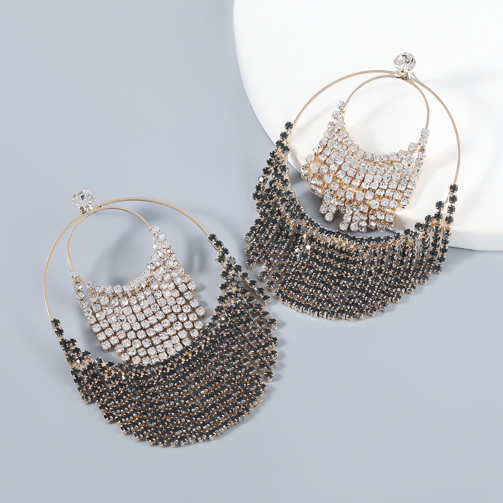 Banquet multilayer chain round alloy European style earrings