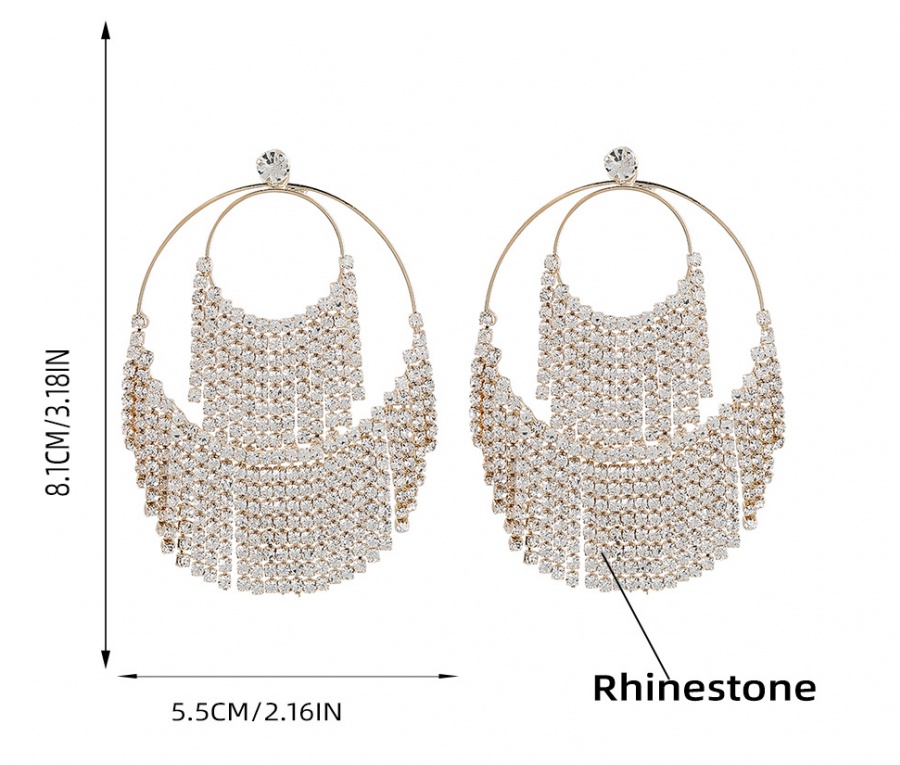 Banquet multilayer chain round alloy European style earrings