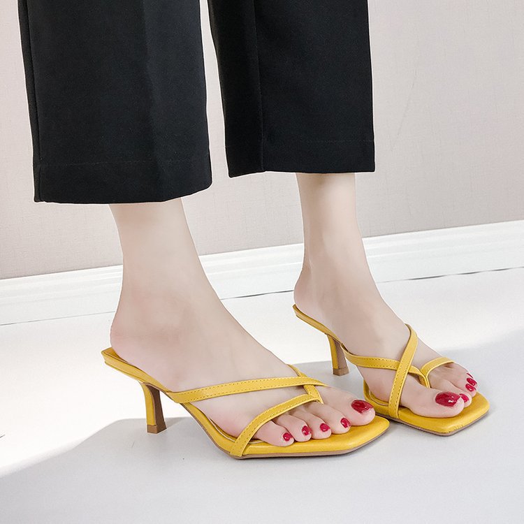 Cross high-heeled slippers for women