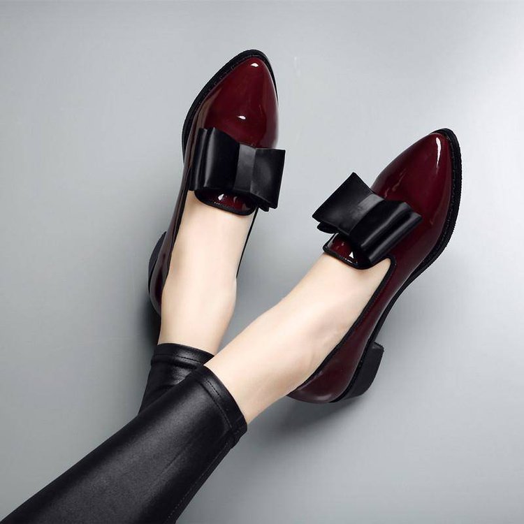 Summer low lazy shoes pointed bow shoes for women