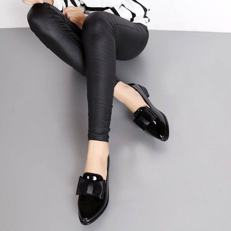 Summer low lazy shoes pointed bow shoes for women