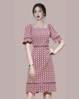 Summer lace hollow splice France style dress