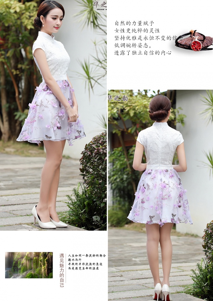 Short sleeve slim fashion dress summer art cheongsam