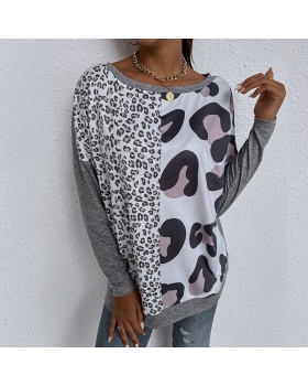 Leopard polka dot Casual T-shirt for women