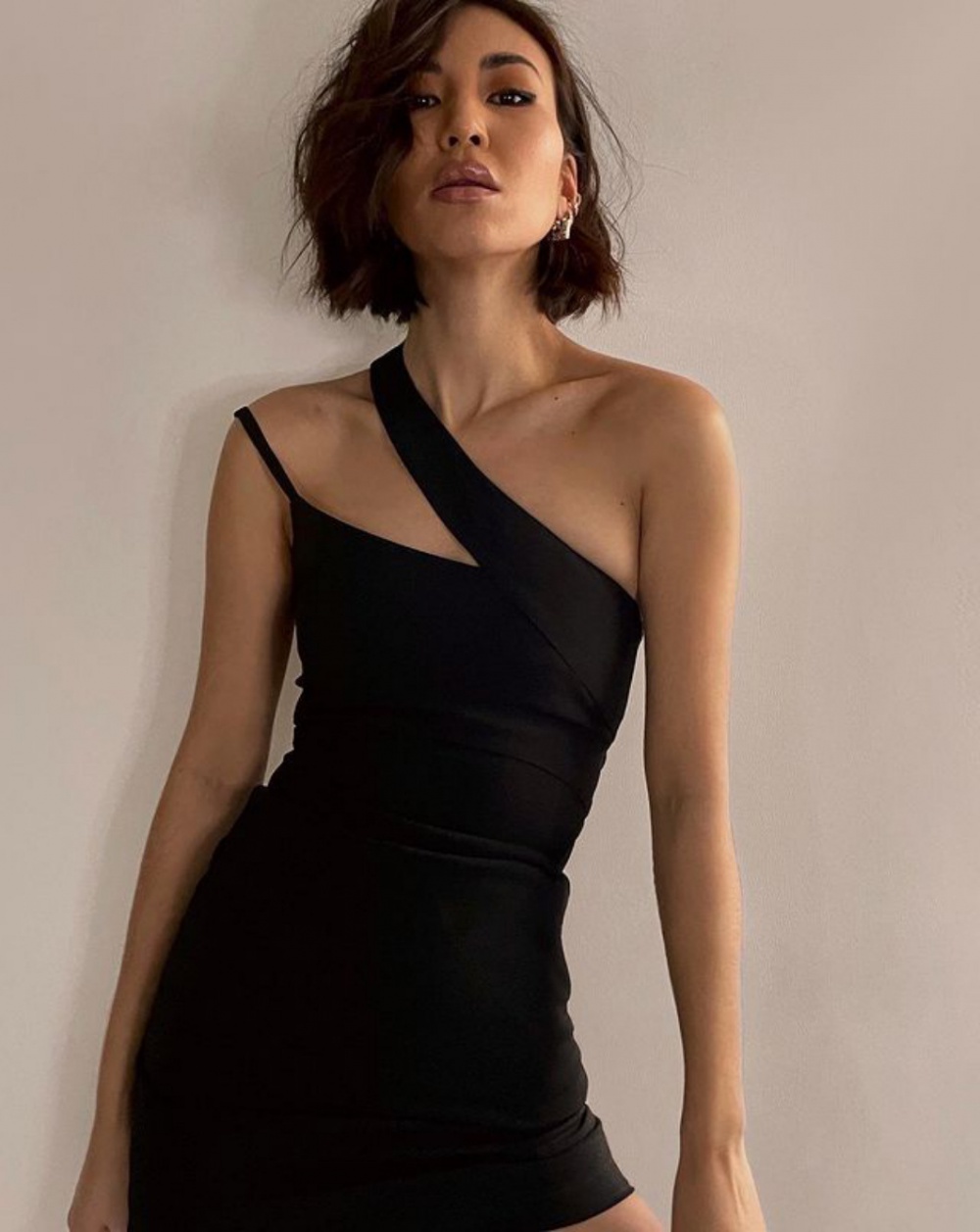 Black split slim strap dress sexy strapless dress
