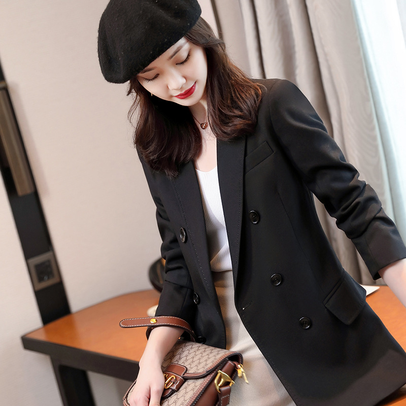 Spring and autumn coat apricot business suit for women
