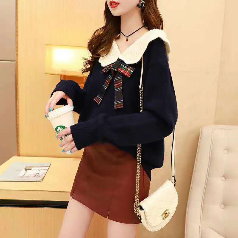 Knitted Korean style tops college style loose sweater