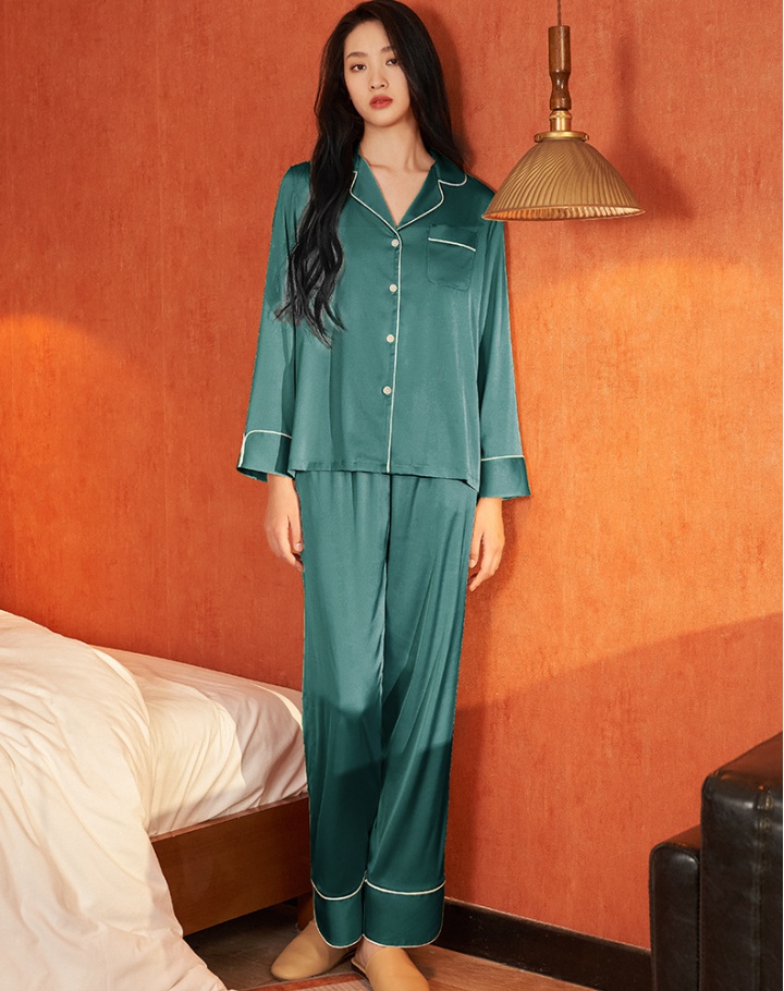 Fashion pajamas chiffon long pants 2pcs set for women