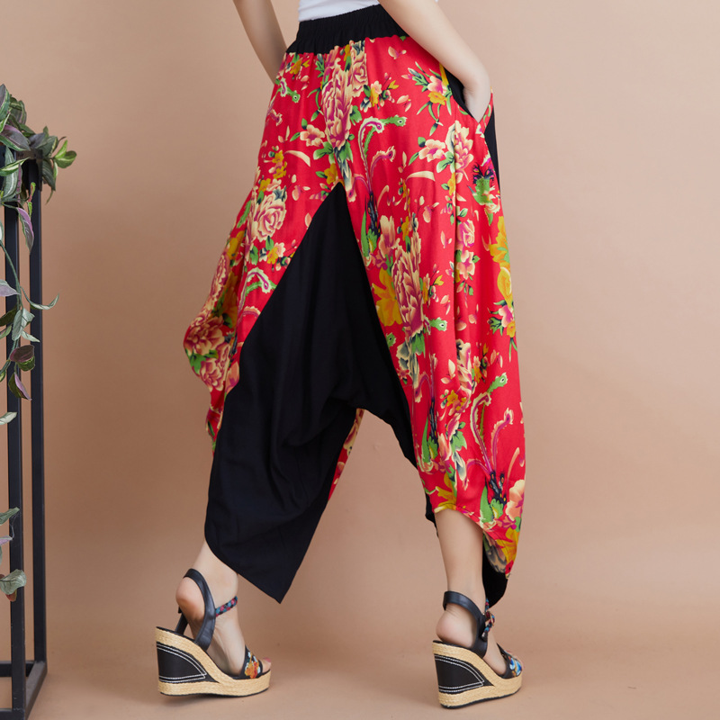 Printing long pants Casual collapse pants for women