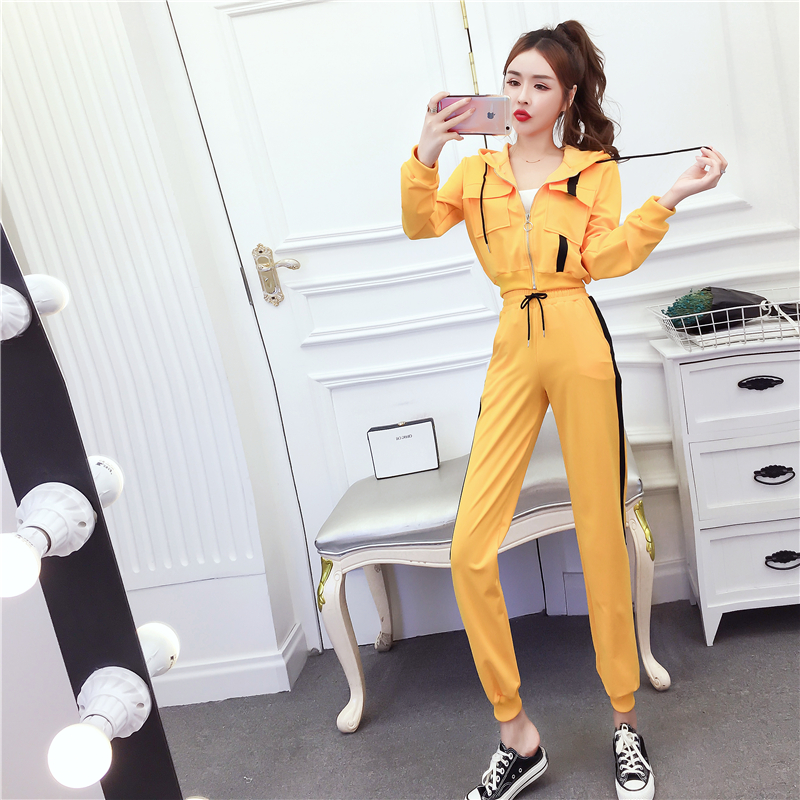 Fashion Western style tops Casual long pants 2pcs set for women
