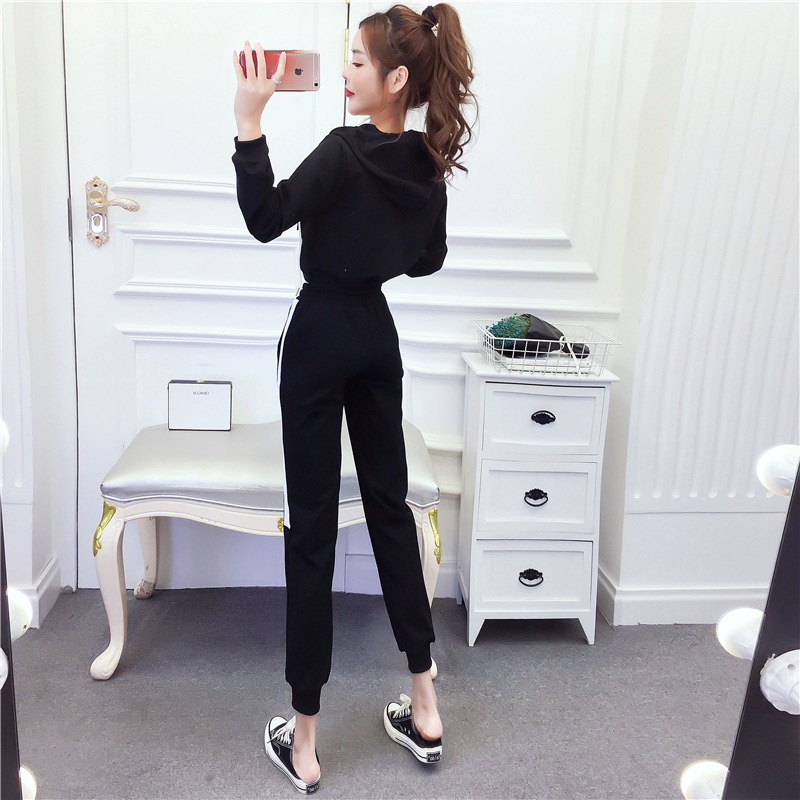 Fashion Western style tops Casual long pants 2pcs set for women