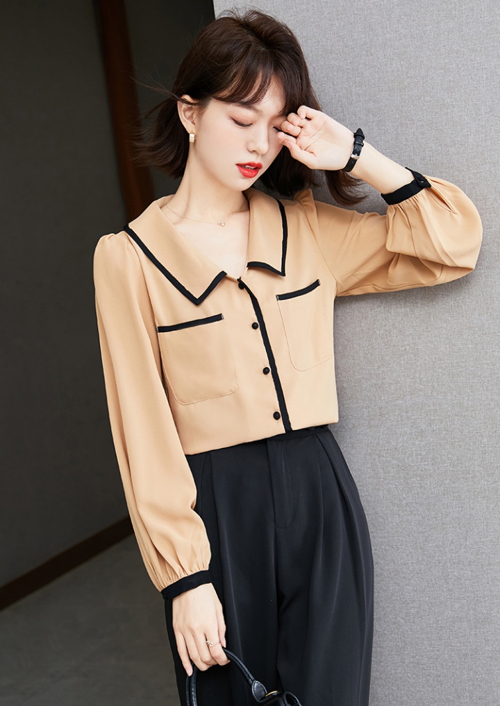 Tender all-match minority shirt autumn long sleeve tops